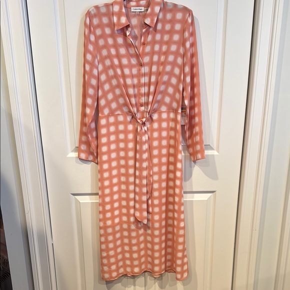 Calvin Klein shadow grid midi dress NWT size Small - Picture 3 of 4